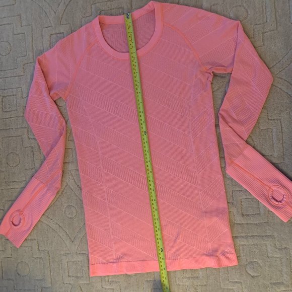 Lululemon Swiftly Tech Long Sleeve Shirt - Peach/Coral/Pink Colour - Picture 8 of 9